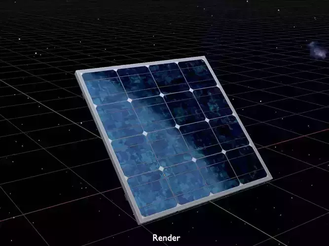 Solar module version 3 2x2m tilt angle 40 degrees without stand Low-poly 3D model