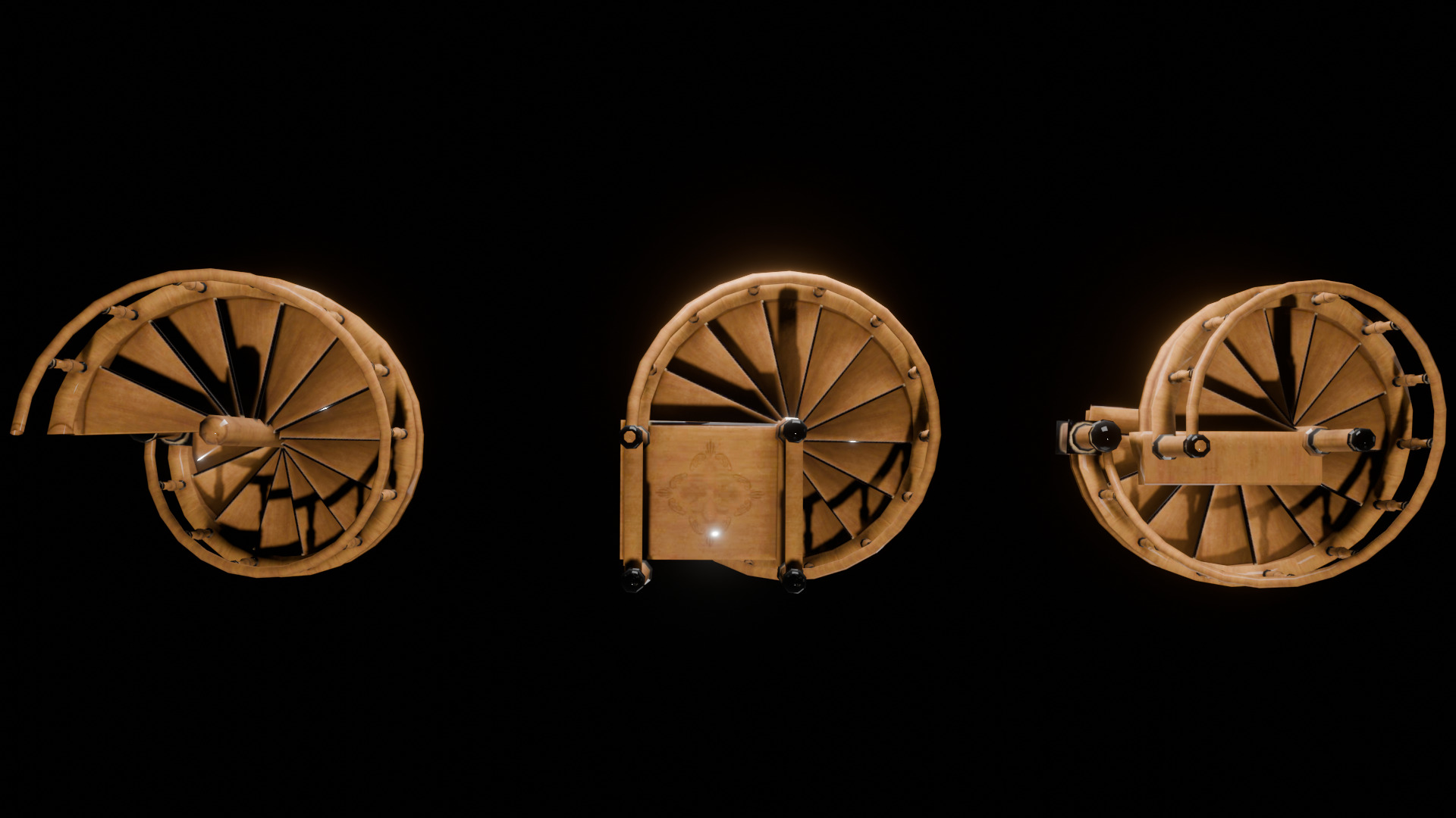 Retro Spiral Staircase 3D Model High-Quality Game Asset 3D model_6