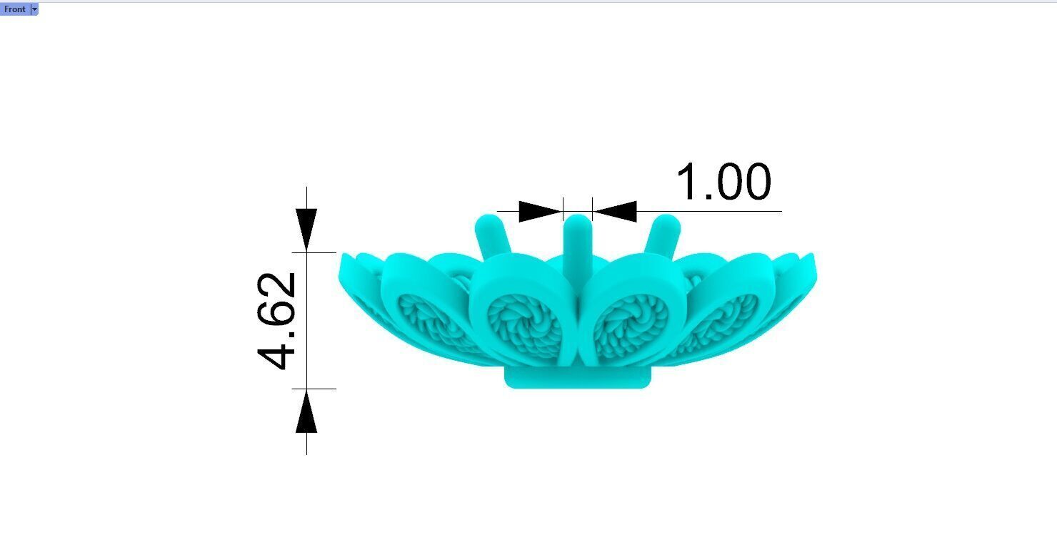 Filigree Flower Stud and Pendant 7 Astor with stone 3D print model_19