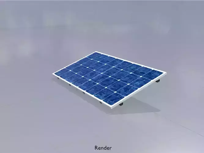 Solar module version 3 2x4m tilt angle 20 degrees without stand Low-poly 3D model