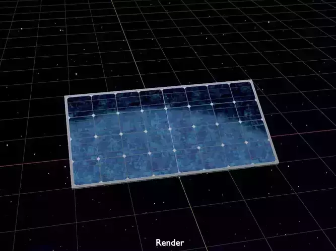 Solar module version 3 2x4m tilt angle 30 degrees without stand Low-poly 3D model