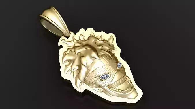 JOKER FACE PENDANT 3D PRINTABLE MODEL
