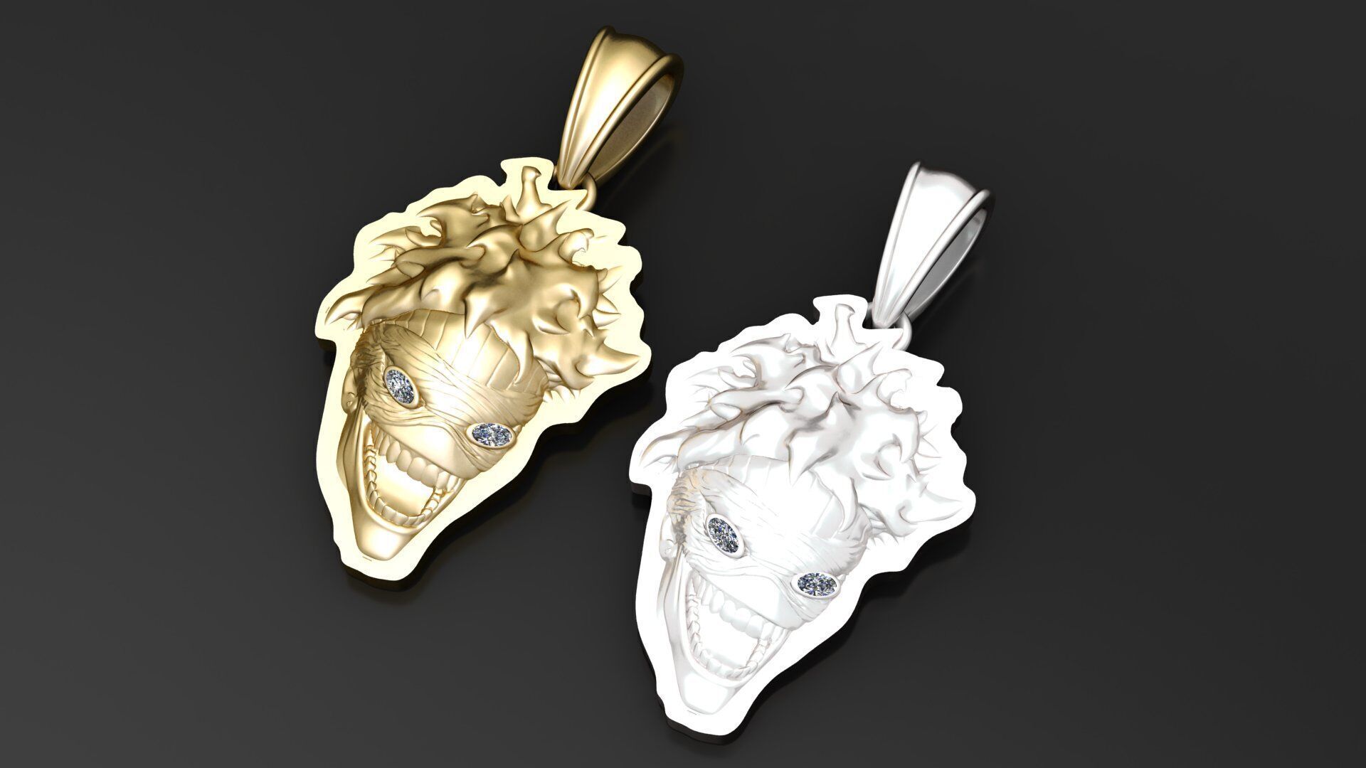 JOKER FACE PENDANT 3D PRINTABLE MODEL 3D print model_1