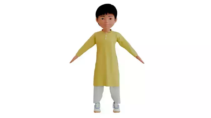 cartoon character muslim cloth 3dmodel 