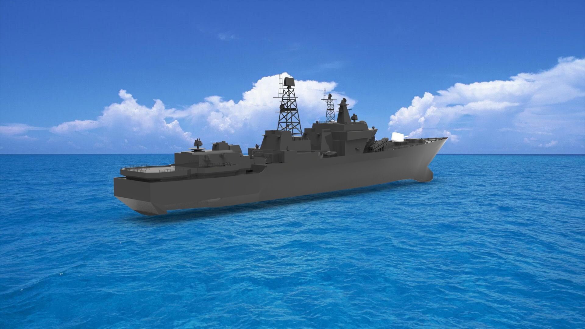 Udaloy-class destroyer 3D model_1