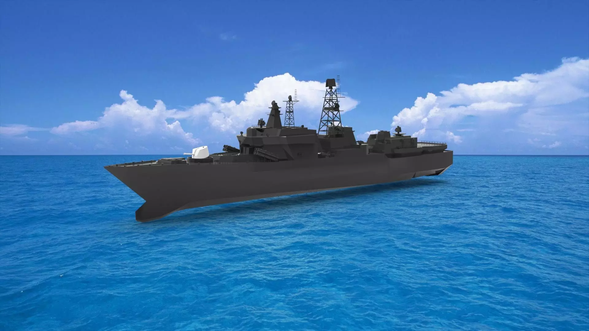 Udaloy-class destroyer 3D model_0