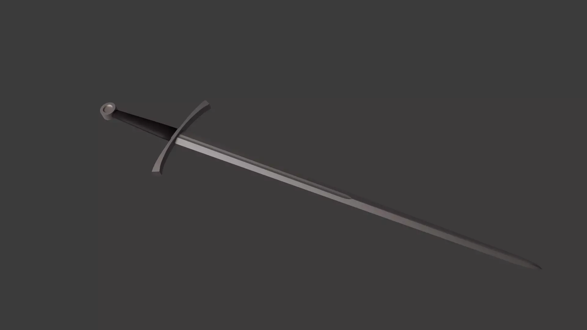 Longsword Low-poly 3D model_0