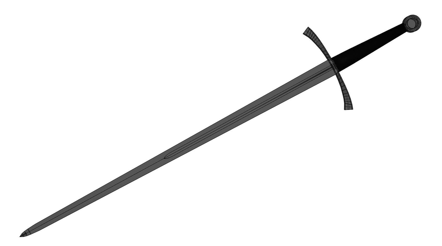 Longsword Low-poly 3D model_1
