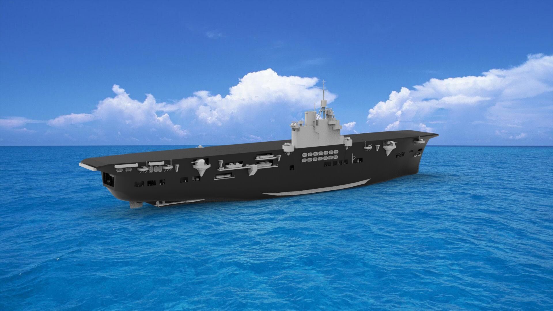 HMS Unicorn aircraft carrier 3D model_1