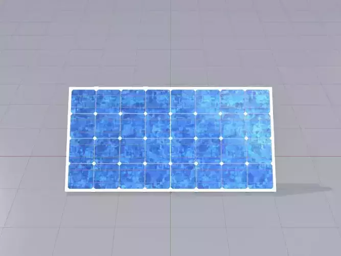 Solar module version 3 2x4m tilt angle 40 degrees without stand Low-poly 3D model