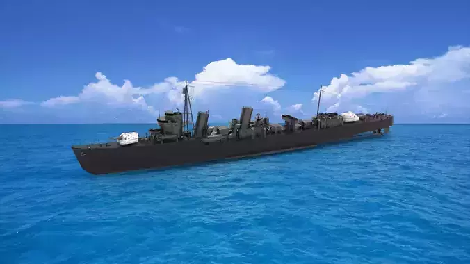 Japanese destroyer Uranami 3D model