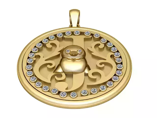 ROUND LUCKY PENDANT 3D PRINTABLE MODEL 