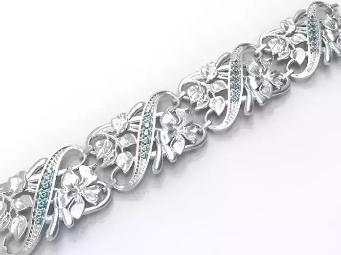 Flower and leaves bracelet 