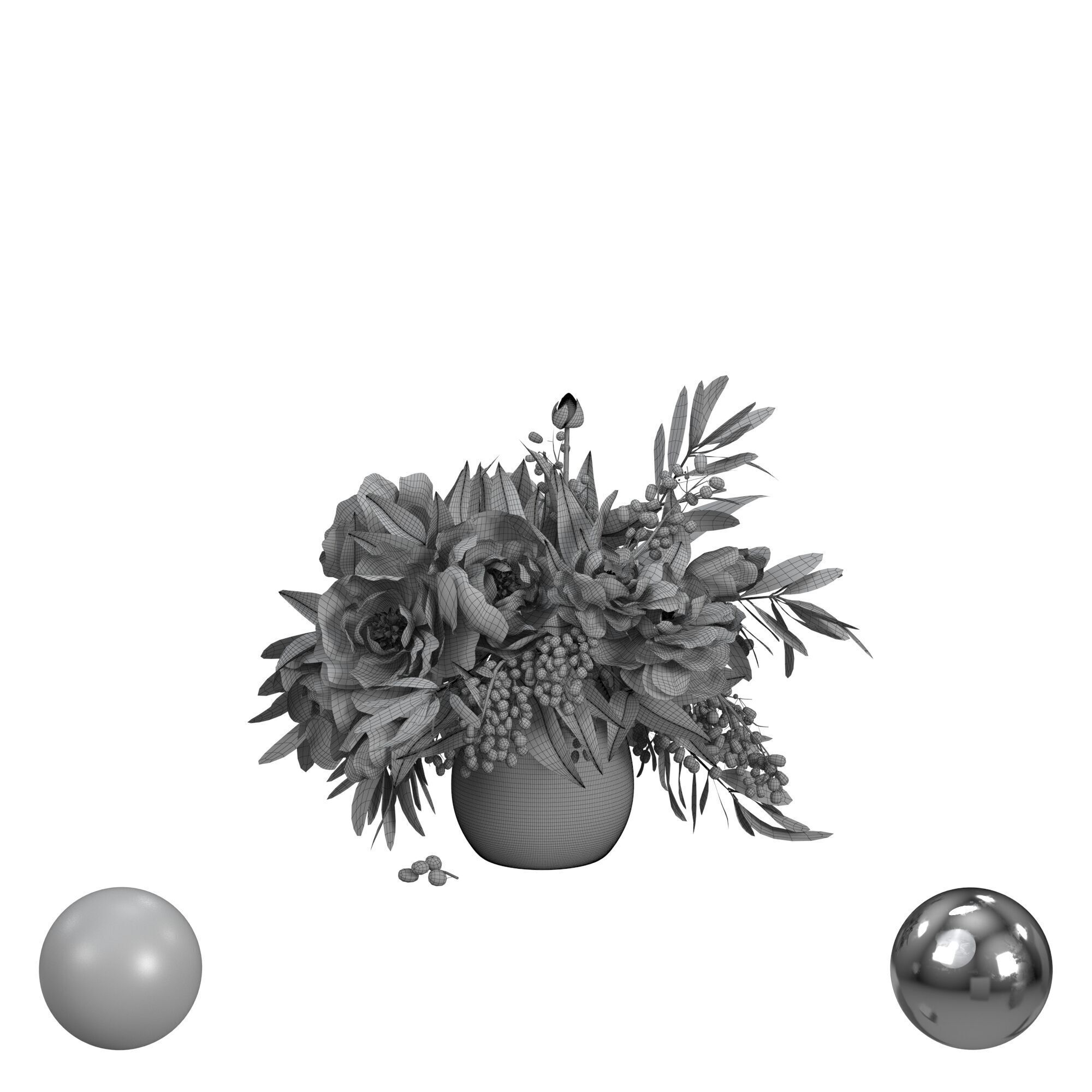bouquet flowers  3D model_3