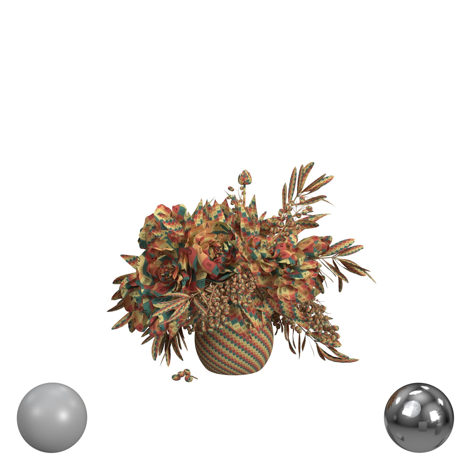 bouquet flowers  3D model_2