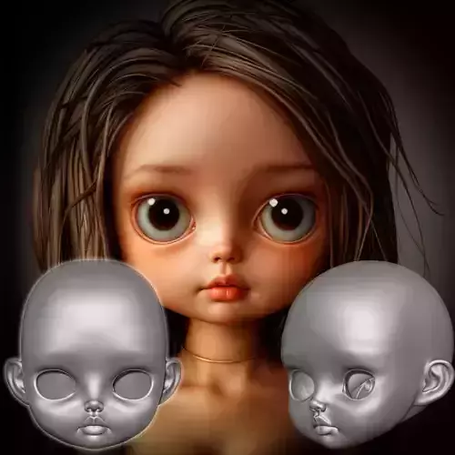 Camilla -bjd doll Head  face  child  teenager