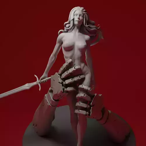Girl with a Sword 3D print model