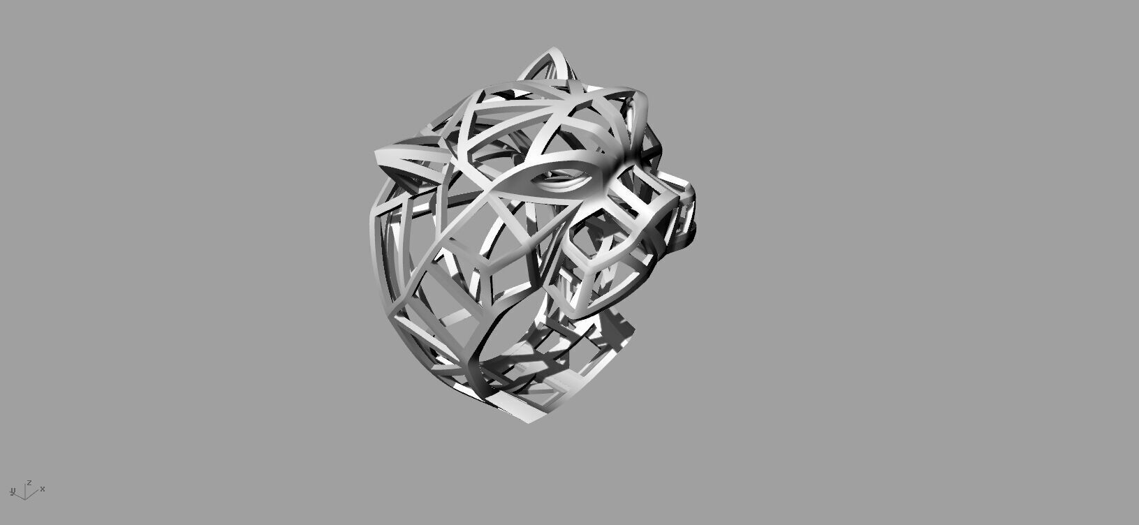 Panthere Ring Gold 3D print model_3