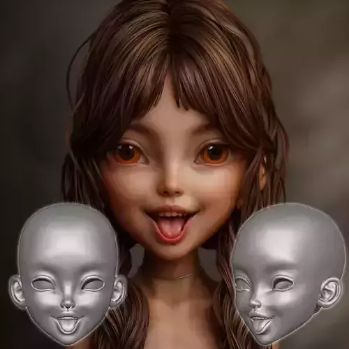 Maggie - bjd doll Head face child teenager