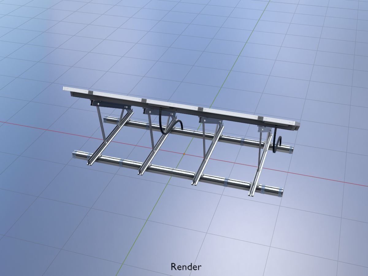 Solar module version 3 2x4m with stand 3D Model Collection_18