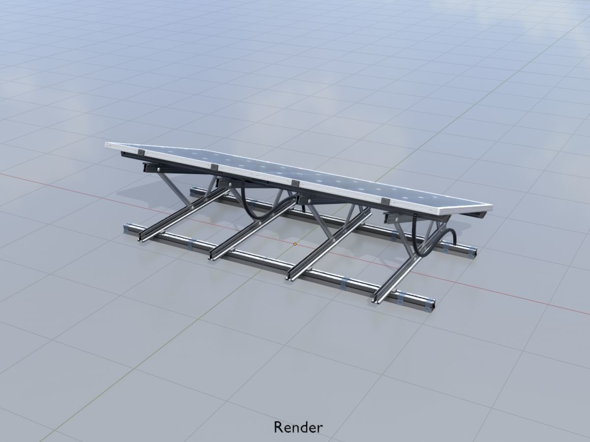 Solar module version 3 2x4m with stand 3D Model Collection_32