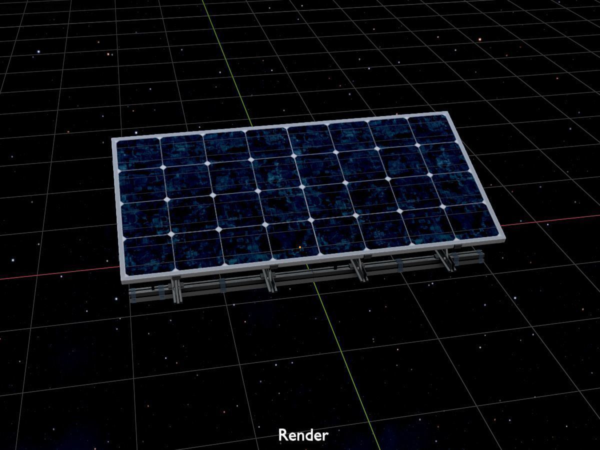 Solar module version 3 2x4m with stand 3D Model Collection_34