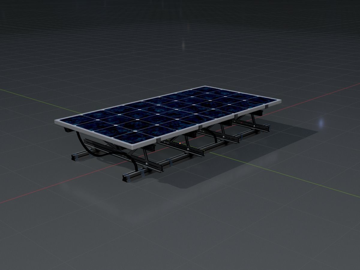 Solar module version 3 2x4m with stand 3D Model Collection_61