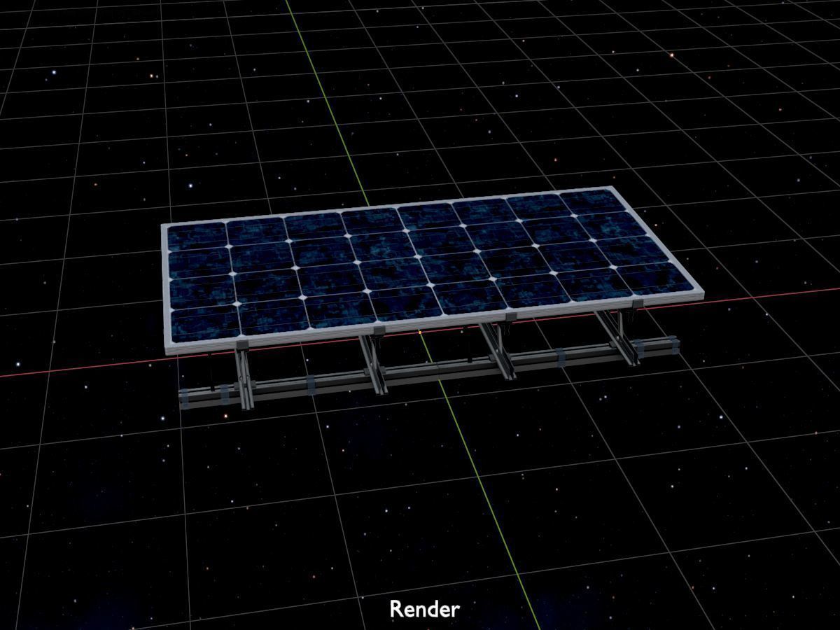 Solar module version 3 2x4m with stand 3D Model Collection_55
