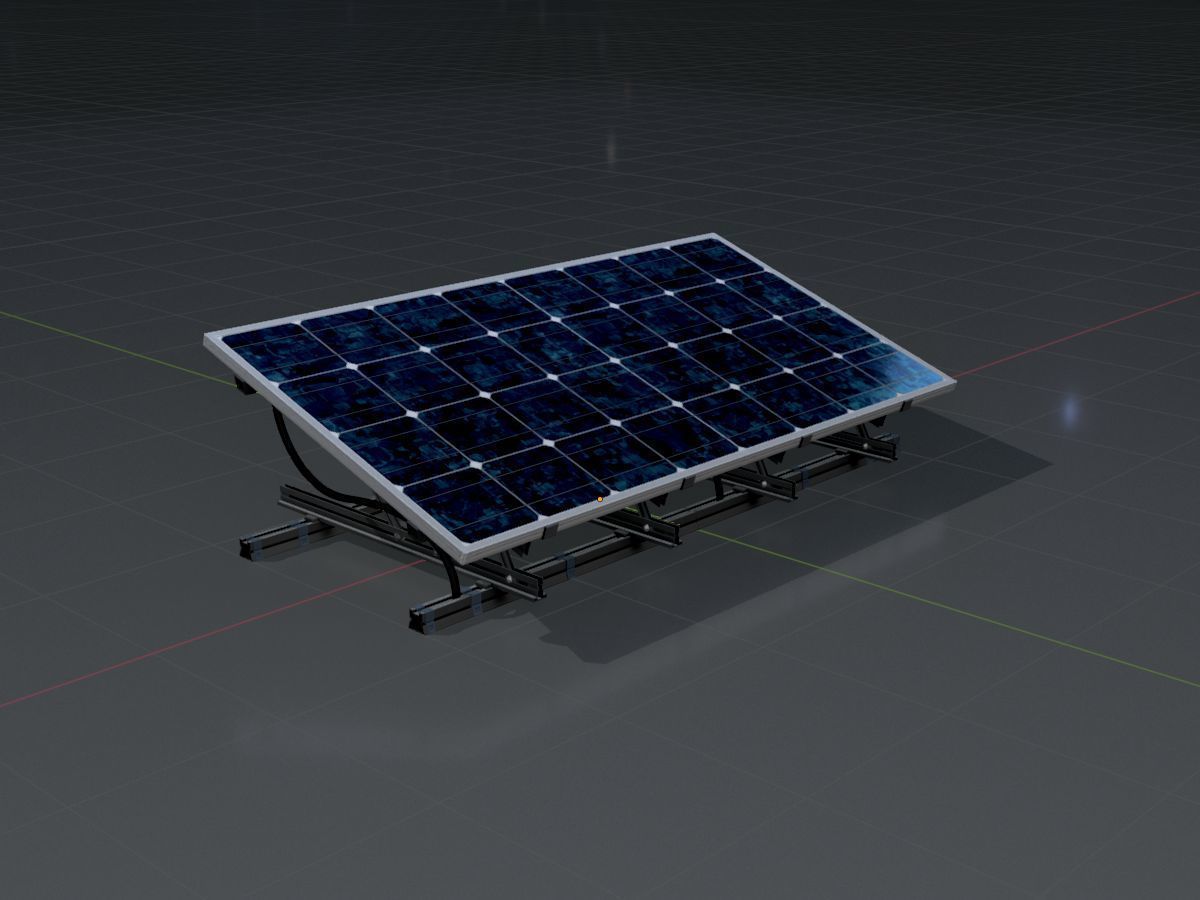 Solar module version 3 2x4m with stand 3D Model Collection_41