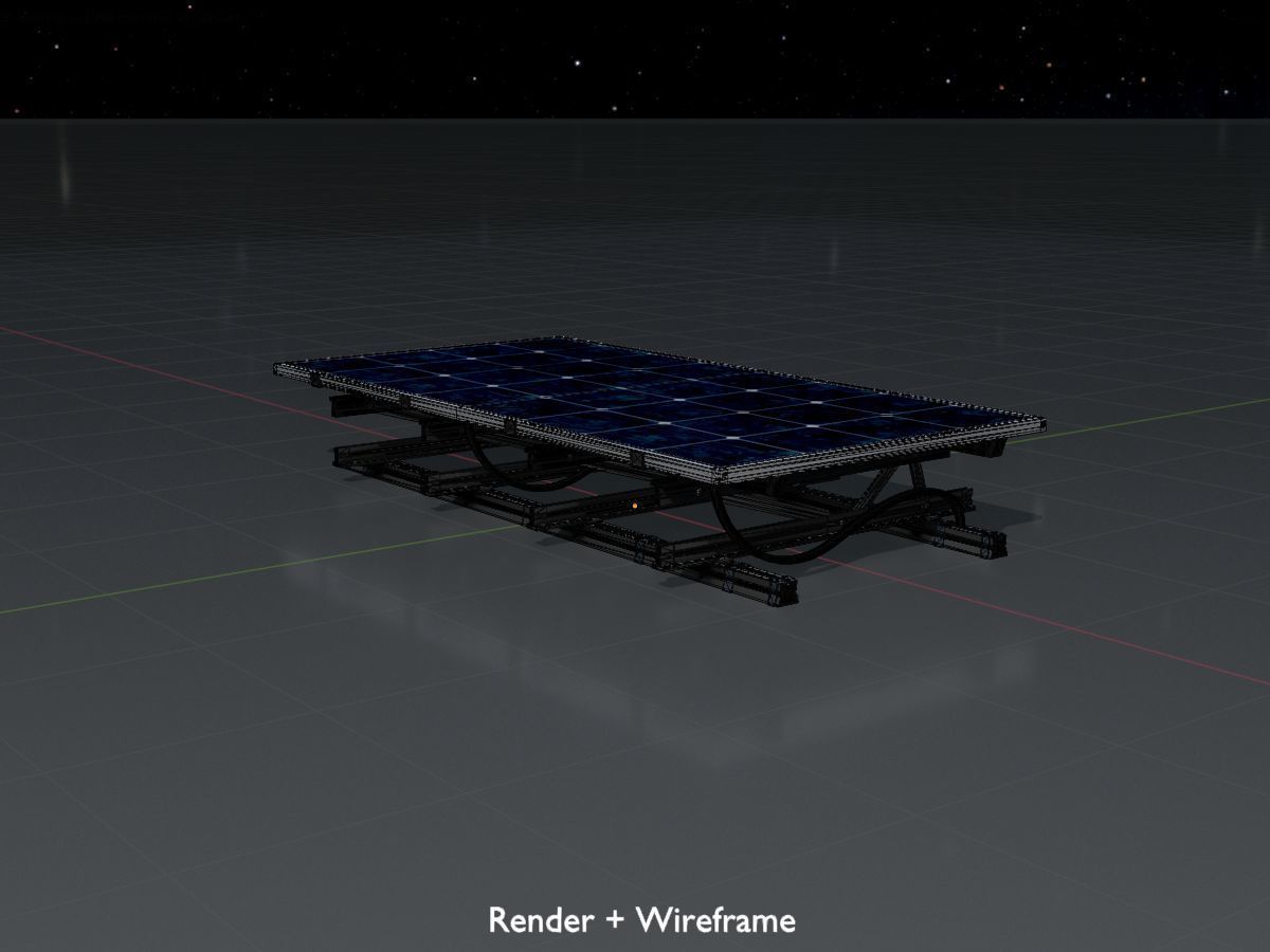 Solar module version 3 2x4m with stand 3D Model Collection_64