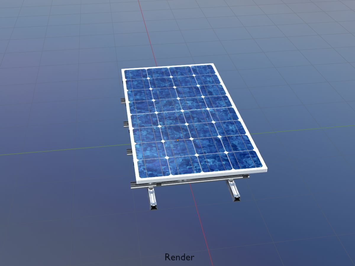 Solar module version 3 2x4m with stand 3D Model Collection_56