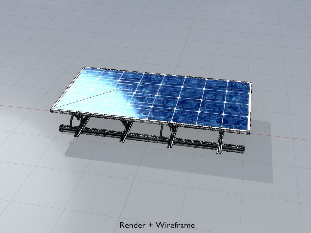 Solar module version 3 2x4m with stand 3D Model Collection_62
