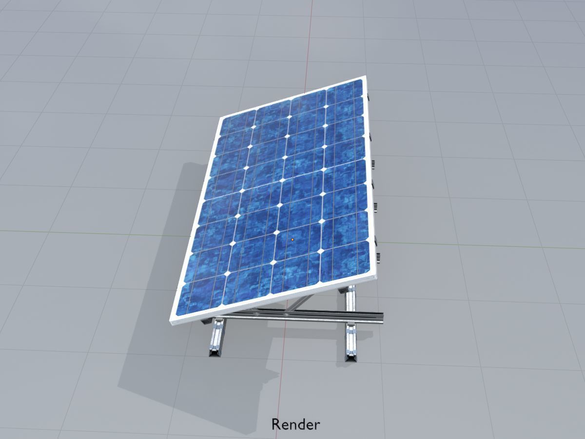 Solar module version 3 2x4m with stand 3D Model Collection_7