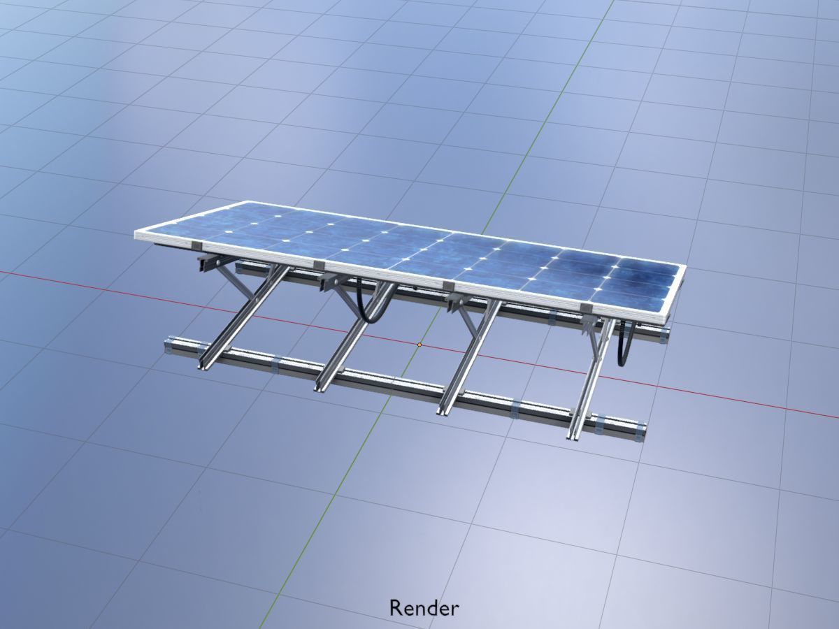 Solar module version 3 2x4m with stand 3D Model Collection_36