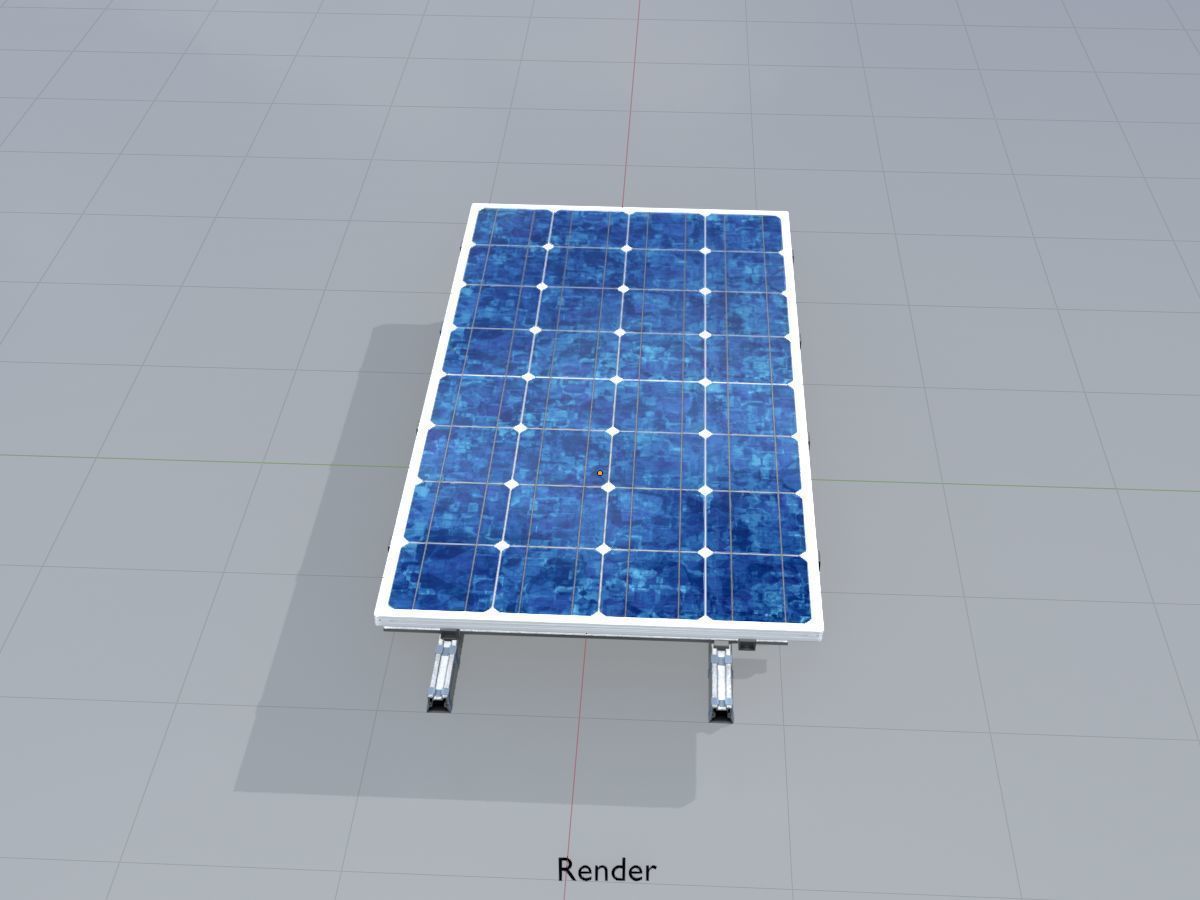 Solar module version 3 2x4m with stand 3D Model Collection_52