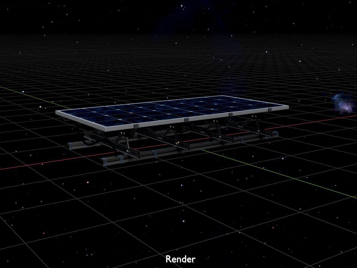 Solar module version 3 2x4m with stand 3D Model Collection_46