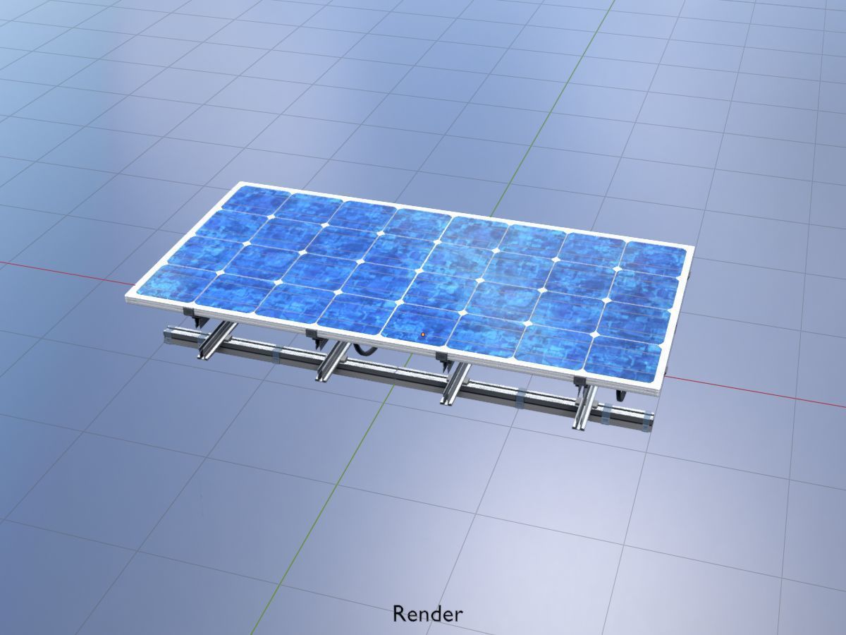 Solar module version 3 2x4m with stand 3D Model Collection_58