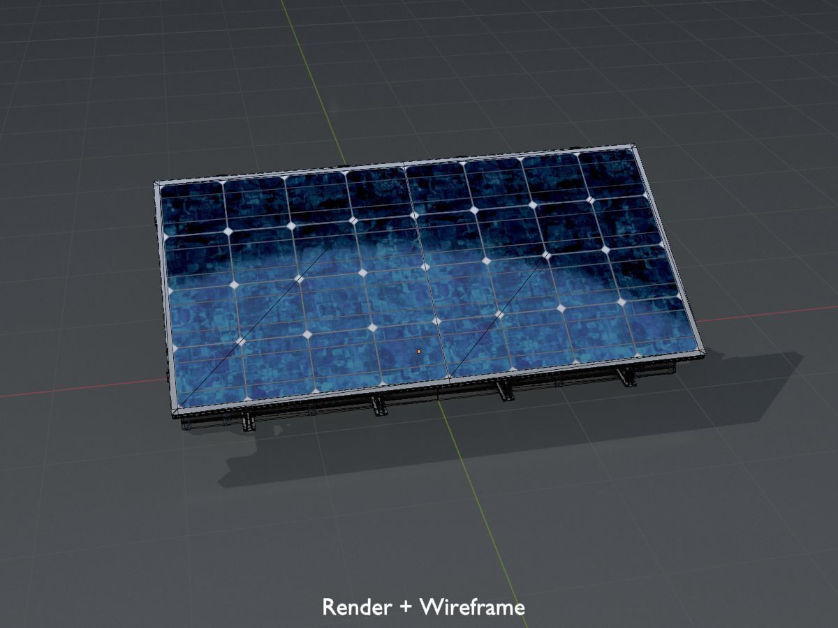 Solar module version 3 2x4m with stand 3D Model Collection_26