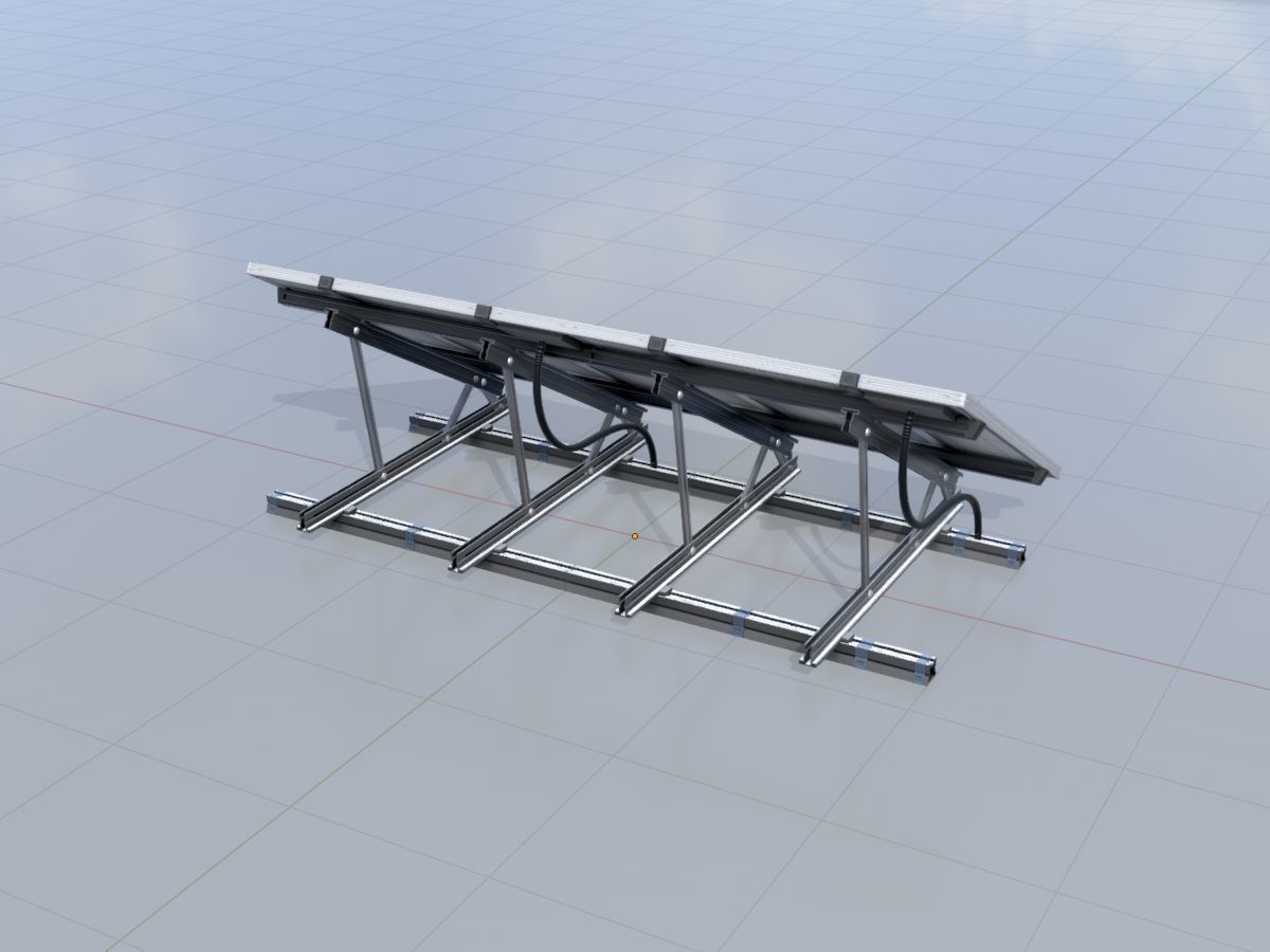 Solar module version 3 2x4m with stand 3D Model Collection_21