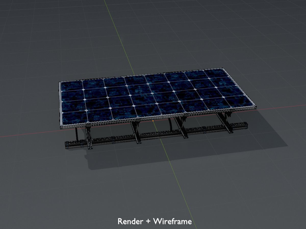 Solar module version 3 2x4m with stand 3D Model Collection_65