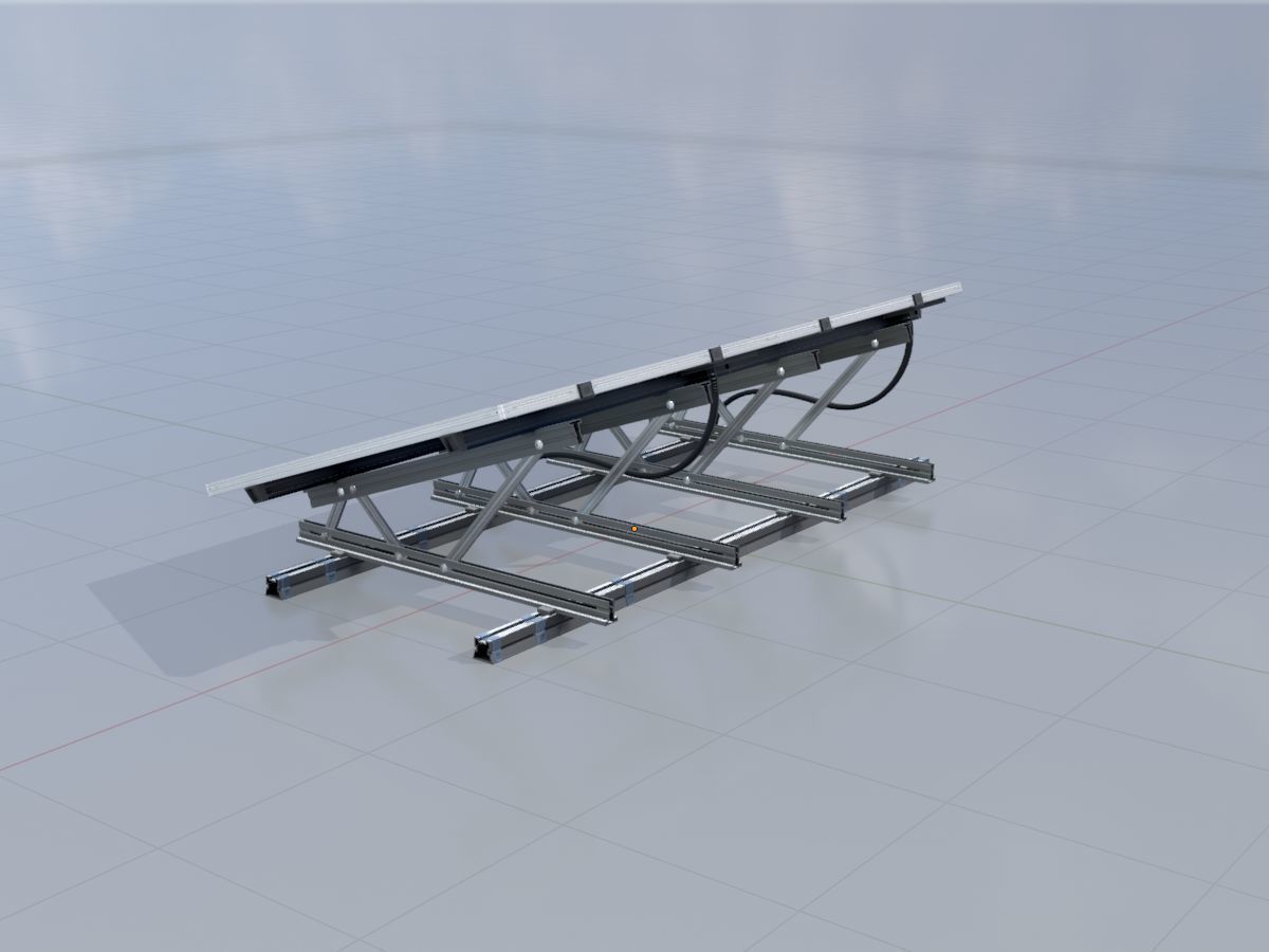 Solar module version 3 2x4m with stand 3D Model Collection_39