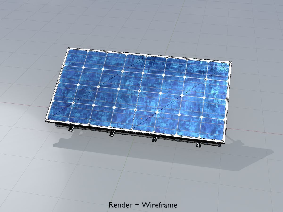 Solar module version 3 2x4m with stand 3D Model Collection_23