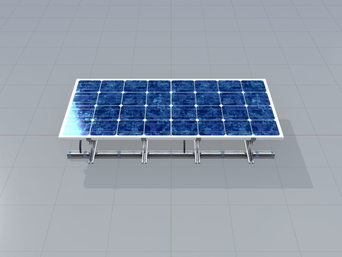Solar module version 3 2x4m with stand 3D Model Collection_57