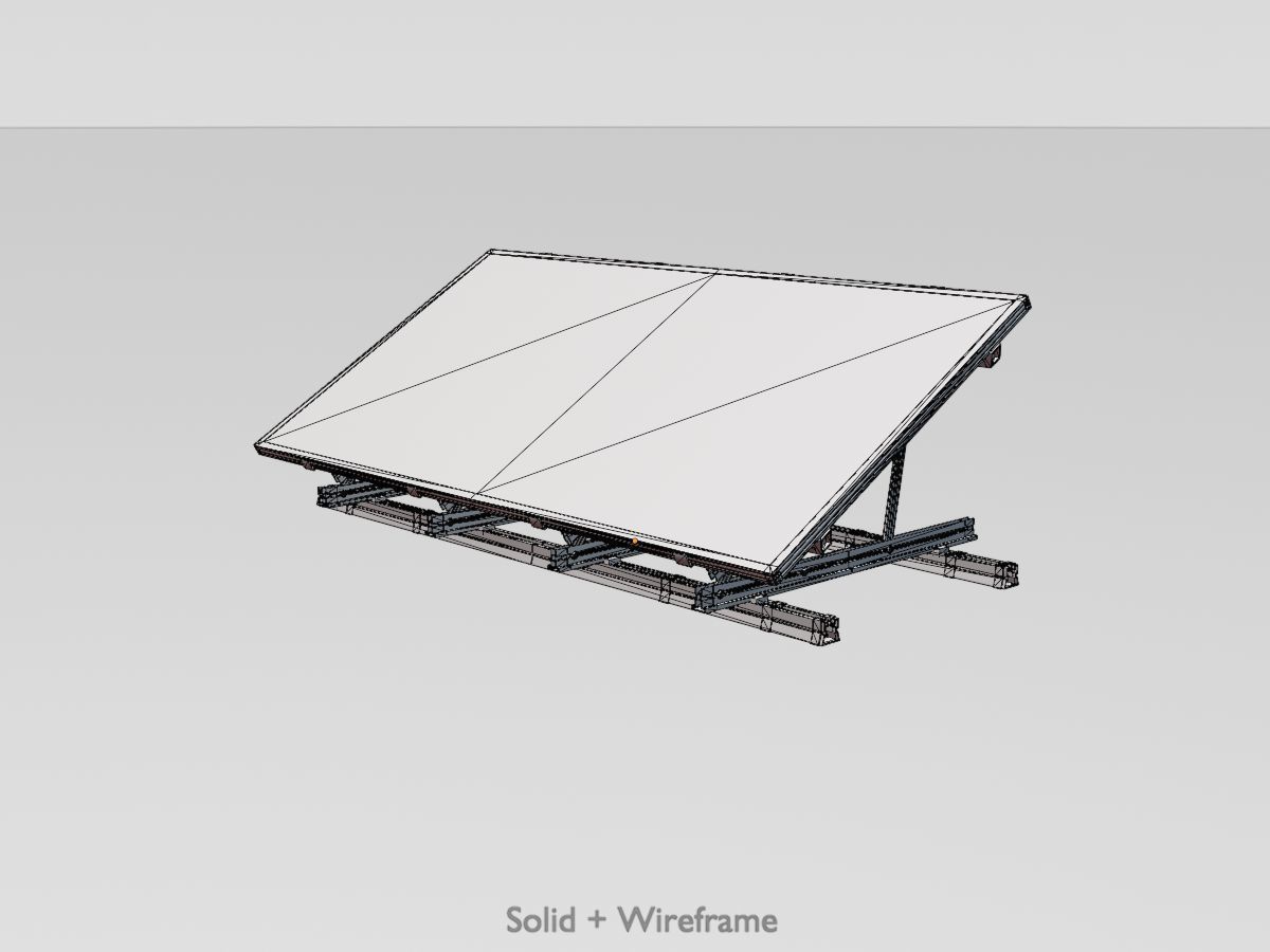 Solar module version 3 2x4m with stand 3D Model Collection_6