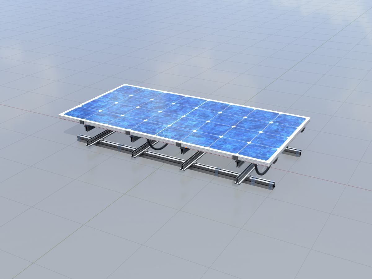Solar module version 3 2x4m with stand 3D Model Collection_60