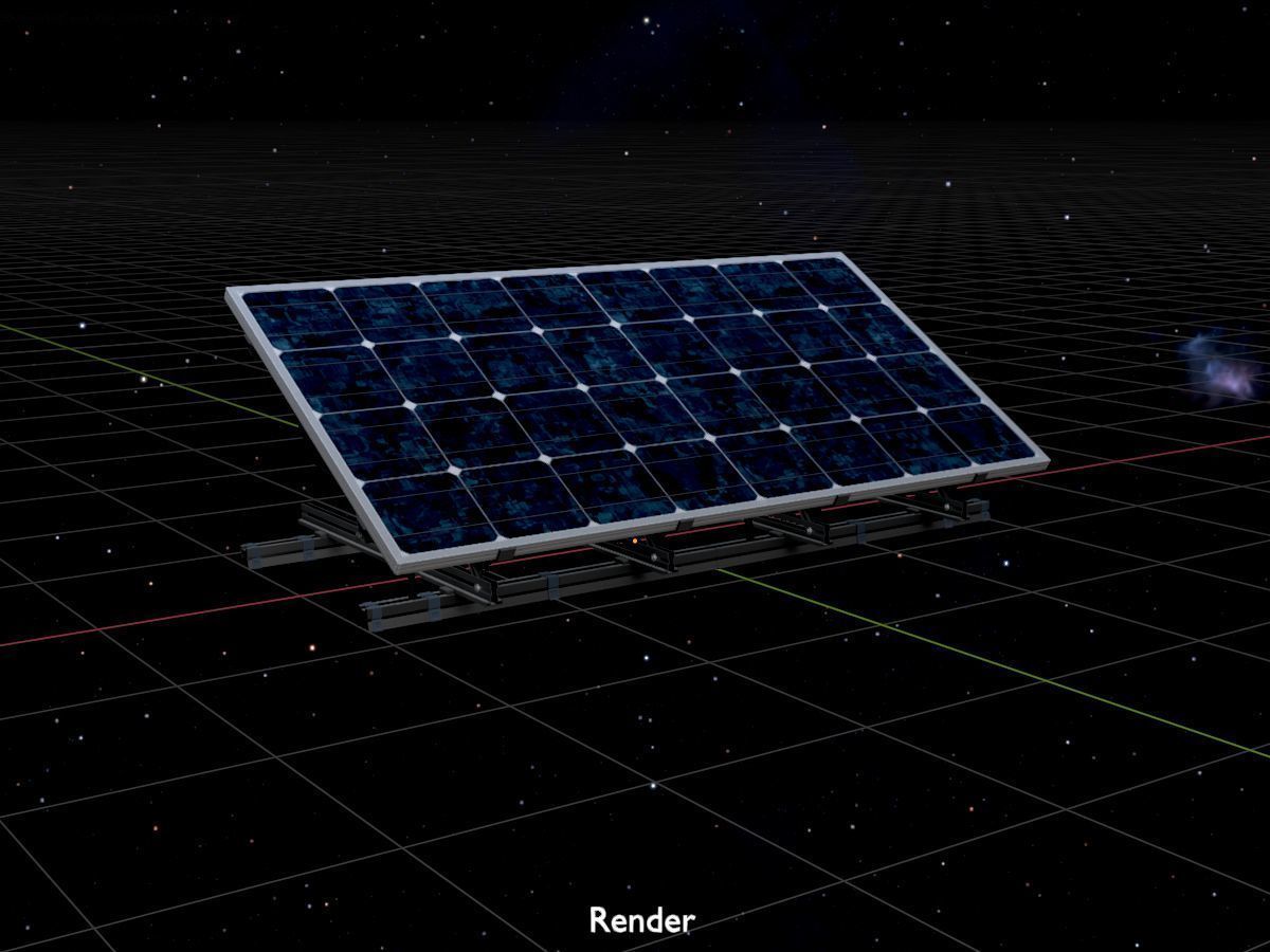 Solar module version 3 2x4m with stand 3D Model Collection_20