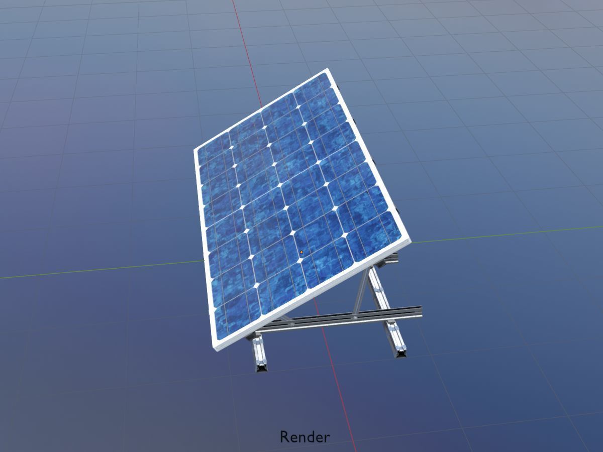 Solar module version 3 2x4m with stand 3D Model Collection_17