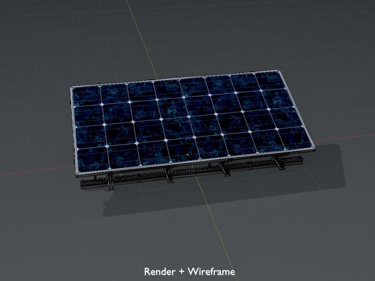 Solar module version 3 2x4m with stand 3D Model Collection_45