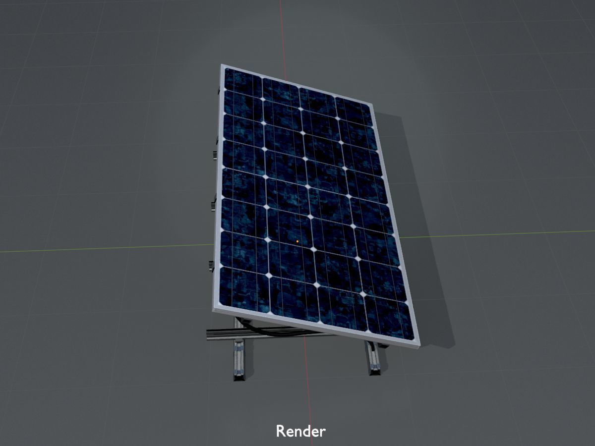 Solar module version 3 2x4m with stand 3D Model Collection_33