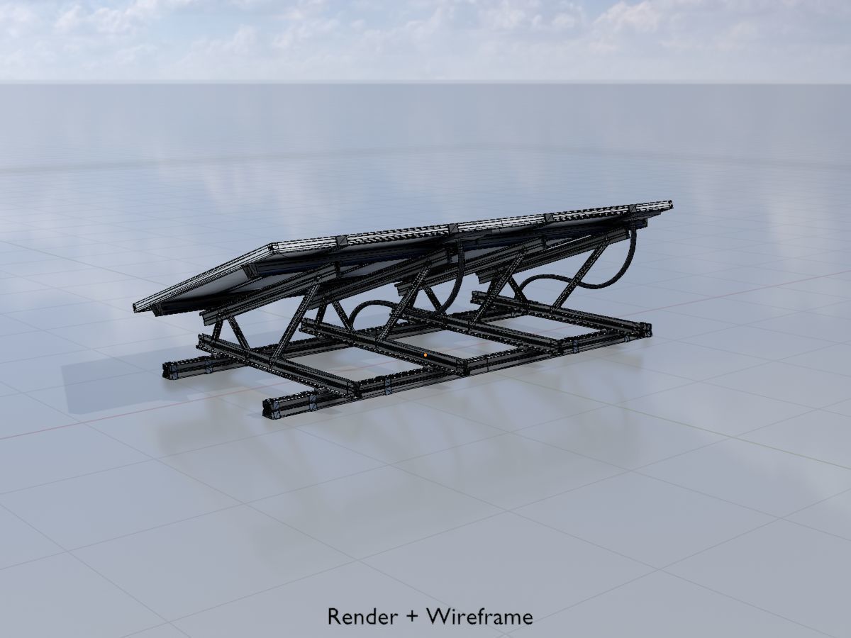 Solar module version 3 2x4m with stand 3D Model Collection_43